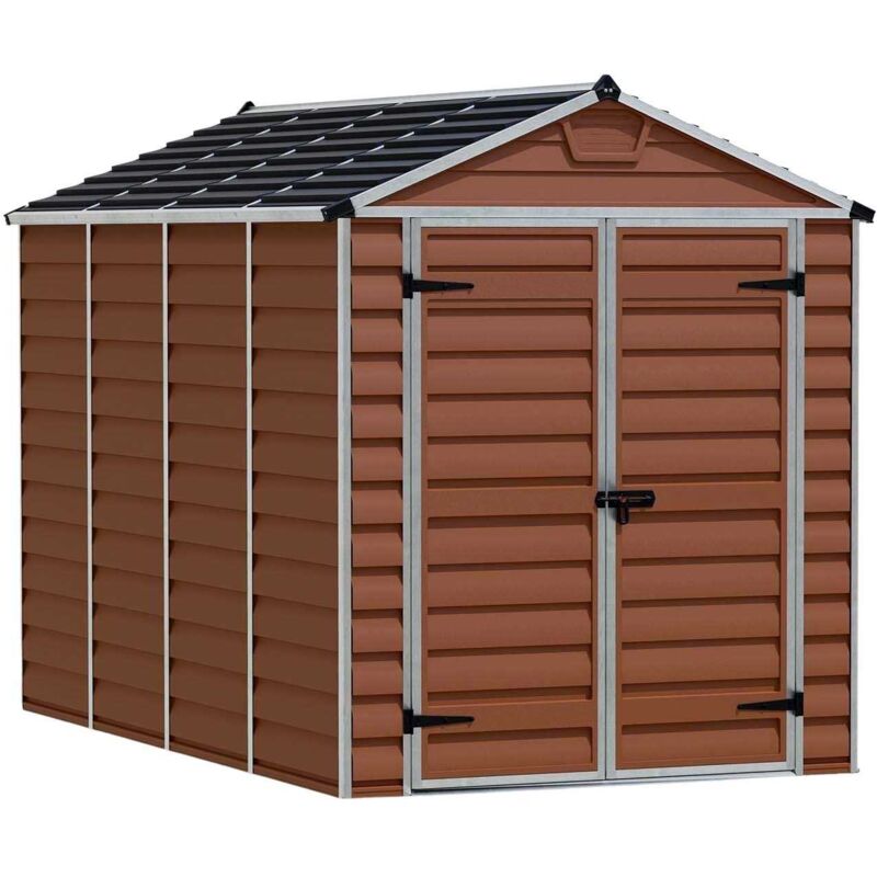 Palram - Abri de jardin en aluminium et polycarbonate ambre Skylight 5.6m²