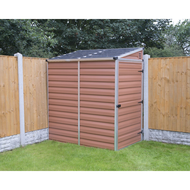 Palram - Abri de jardin monopent en aluminium et polycarbonate ambre Skylight