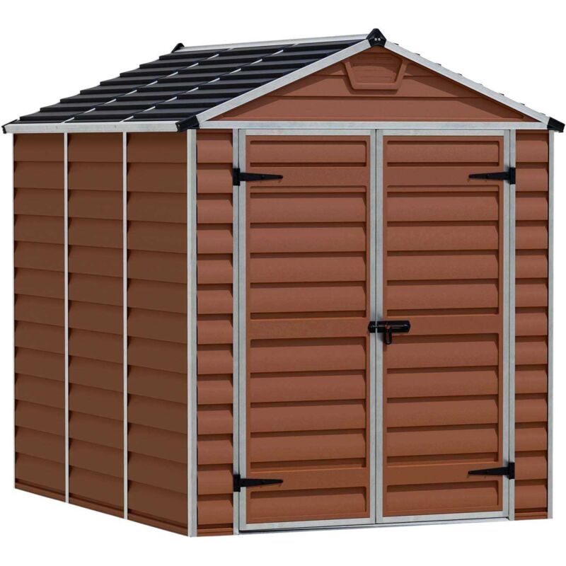 Palram - Abri de jardin en aluminium et polycarbonate ambre Skylight 4.2m²