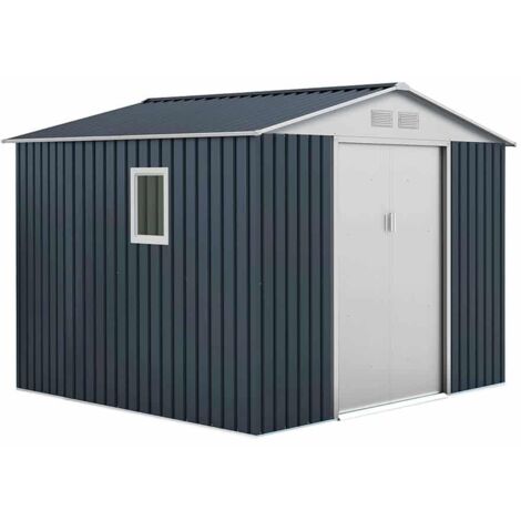 Abris en Métal Derby Anthracite/Blanc 7,06 m² Extérieur - KIS12133 - GARDIUN