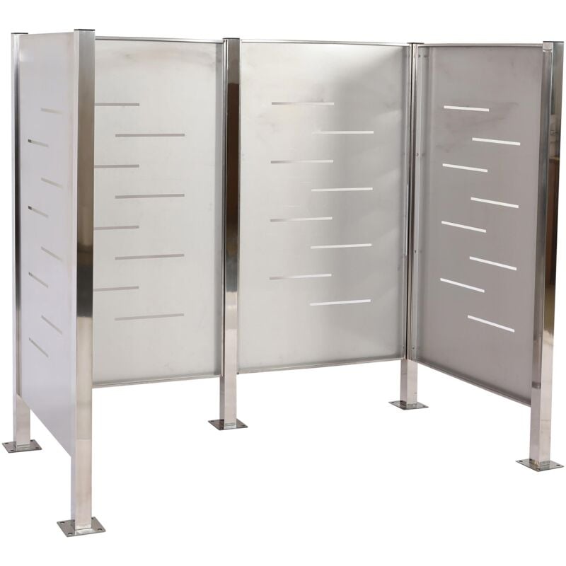 Abris poubelles pour conteneur jusqu'à 240L 150x165x85 cm métal acier inoxydable 040008194