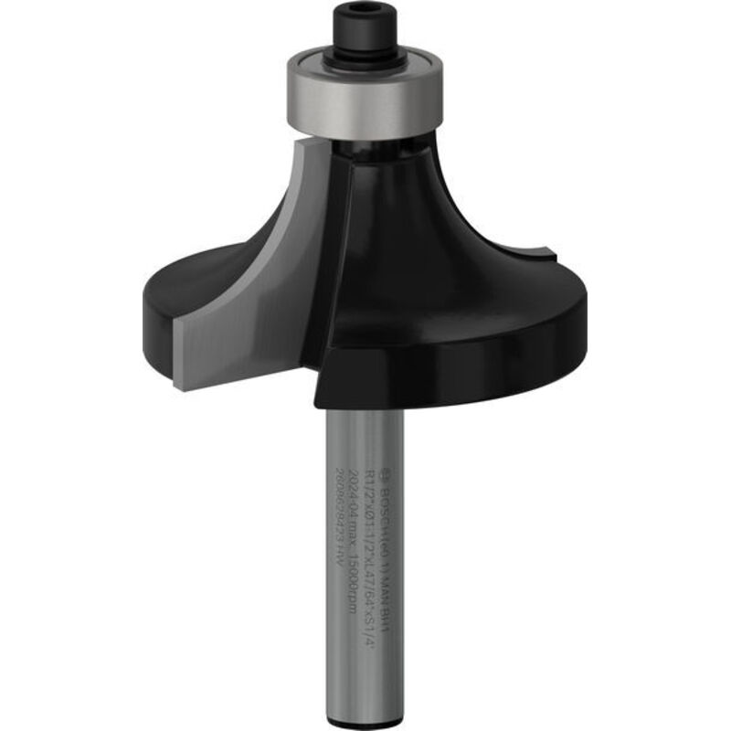 Fresa di finitura, 1/4 di pollice, R1 12,7 mm, D 38,1 mm, L 18,6 mm, G 60 mm