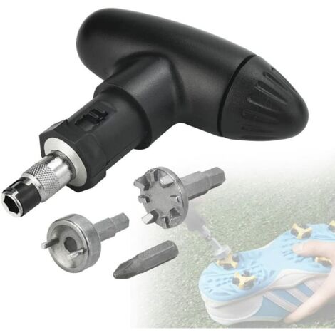 ABS and Steel Golf Shoe Wrench Kit Golf Shoe Spike Wrench Adjustment Ratchet Golf Shoe Accessories for Repairing and Installing Golf Shoe Spikes