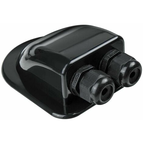 ABS Double Solar-Cable-Entry-Gland-Housing, Weatherproof Cable Entry Plate for All Cable Types Black