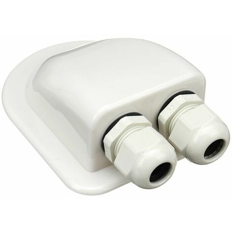 ABS Double Solar-Cable-Entry-Gland-Housing, Weatherproof Cable Entry Plate for All Cable Types White
