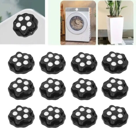 ABS-Lenkrolle mit Grifffläche, 12 schwarze 360°-Räder, hohe Tragfähigkeit (20 kg/Rad), für Möbel und Haushaltsgeräte