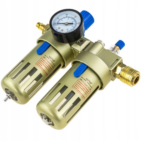 Abscheider Luftfilter Druckminderer Öler 1/2 + Regler Manometer PROFI