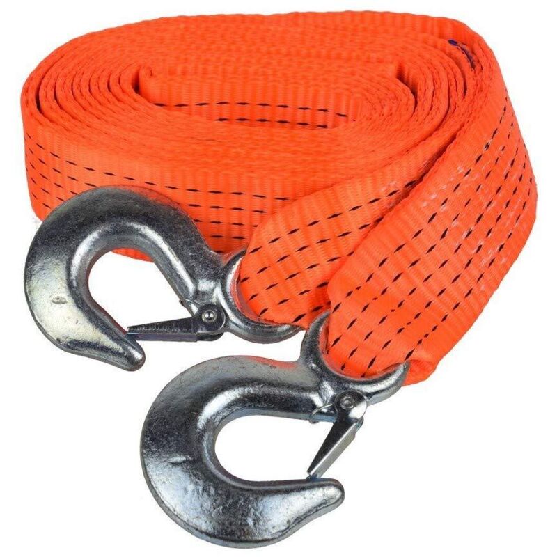 Geko G02391 - Autoschleppseil (5 M, 5 M, 50 Mm, Mit Karabiner), Mehrfarbig