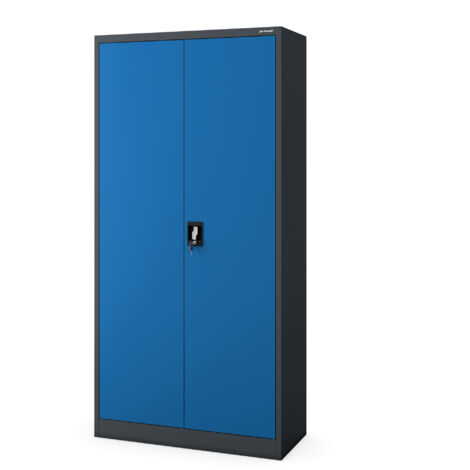 Abschließbarer Putzschrank DAWID 900 x 1850 x 450 mm, anthrazit-blau