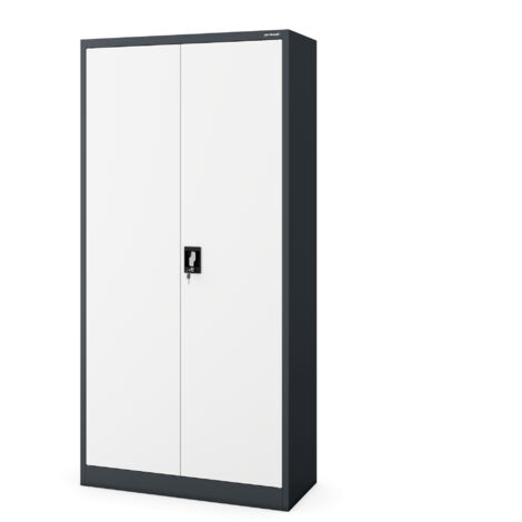 Abschließbarer Putzschrank DAWID 900 x 1850 x 450 mm, anthrazit-weiß