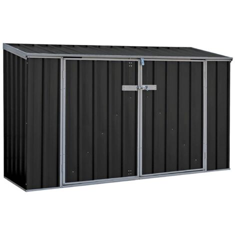 Absco 2.26 x 0.78 m Monument Bike Store - Metal - L78 x W226 x H131 cm - Dark Grey