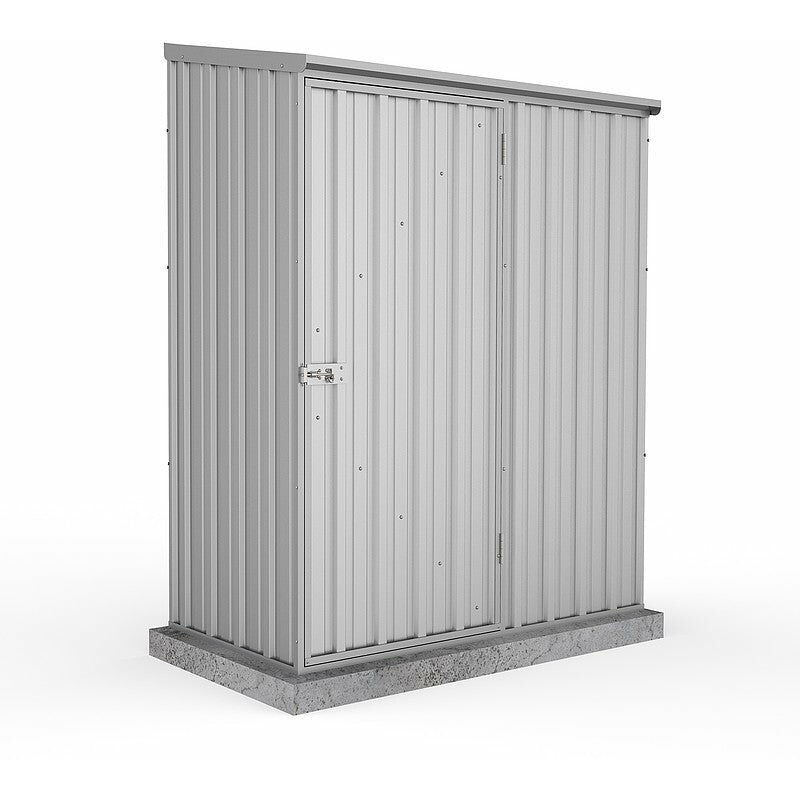 Absco Space Saver 1.52m x 0.78m Metal Garden Storage Shed - Zinc