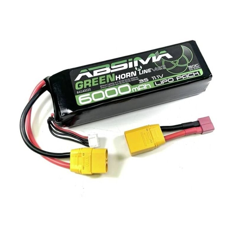 Pack de batterie (LiPo) 11.1 v 6000 mAh Nombre de cellules: 3 50 c stick XT90 Y558343 - Absima