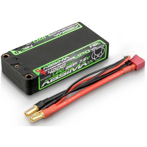 Absima Pack de batterie (LiPo) 7.6 V 4200 mAh Nombre de cellules: 2 140 C hardcase 5 mm, fiche T mâl