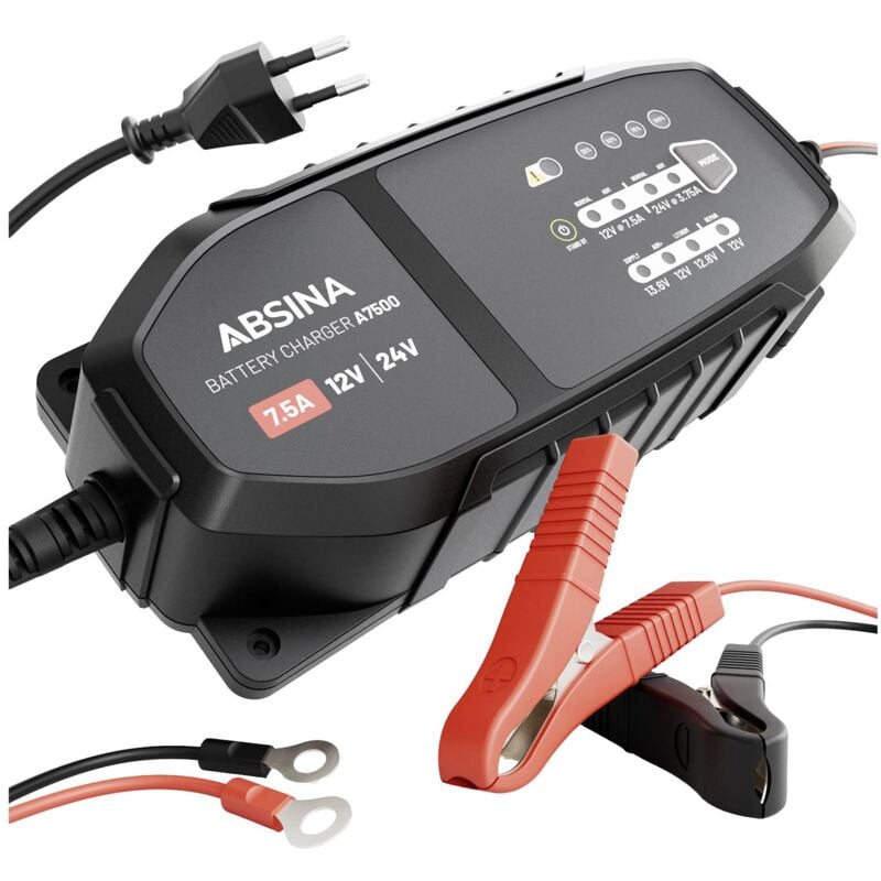 Absina - 301015 Chargeur automatique 12 v, 24 v 7.5 a V853783