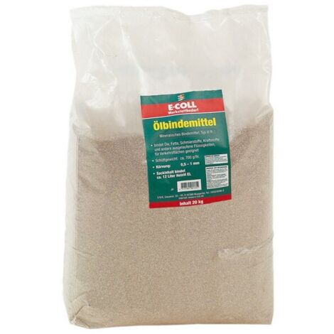 Absorbant d'huile type IIIR fin 30L – Efficace pour huiles et graisses – Sac de 20kg – Idéal pour zones de fuite en milieu industriel – E-Coll
