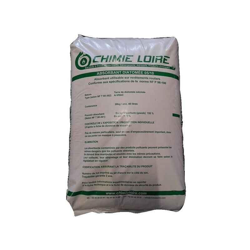 Sans Marque - Absorbant minéral à base de terre de diatomée calcinée, absorbe les hydrocarbures et les produits chimiques sac de 20kg