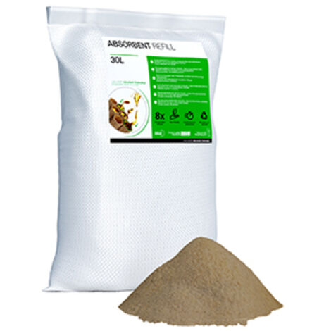 Absorbant Naturel à Base De Fibre, Réutilisable Et Biodégradable. S'utilise Avec Notre Chariot à Tamis 9202500. Sac De 30 Litres