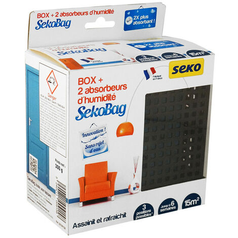 Absorbeur d'humidité BOX Sekobag + 2 absorbeurs noir - SEKO