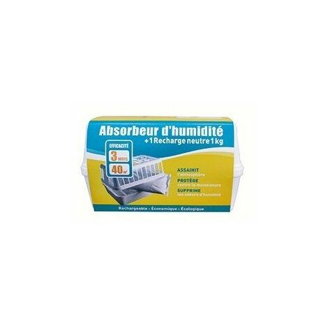 Absorbeur Humidité H80 Neutre Rechargeable 1kg, Neutre - Sodepac Sa