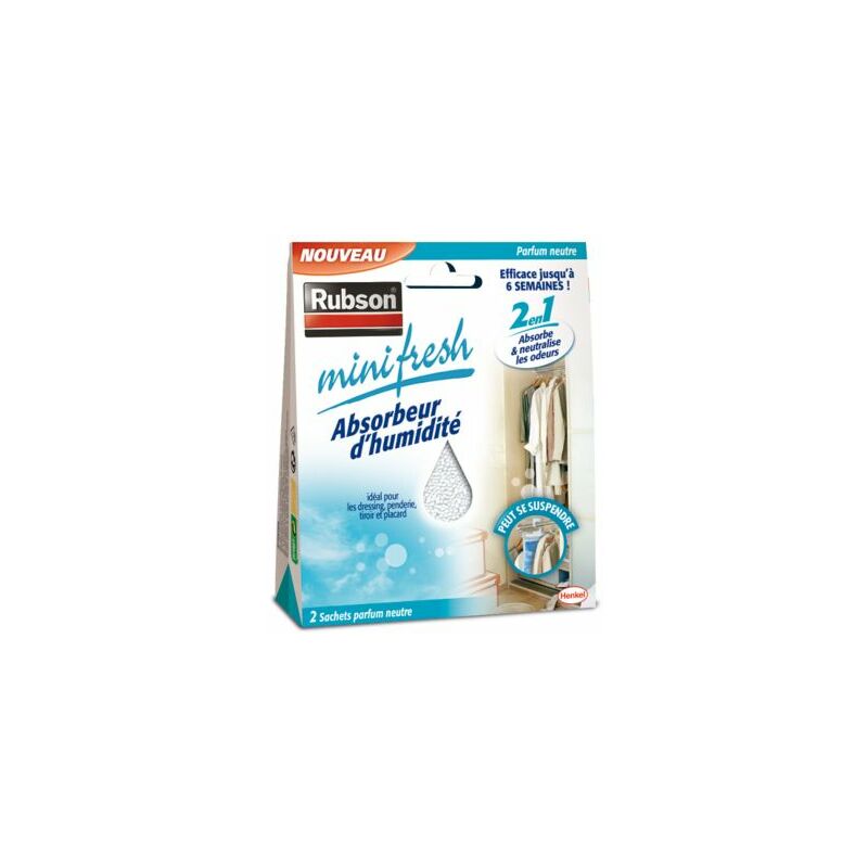 Rubson 1940376 minifresh sachet d'absorbeur d'humidité 2 pièces 50 g neutre