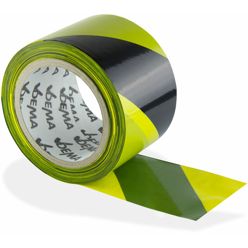 Dema - Absperrband 100 m gelb/schwarz Flatterband Warnband Trassenband Signalband Band