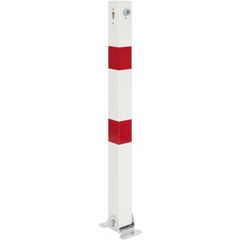 Absperrpfosten Klappy Sperrpfosten klappbar mit 2 roten Reflexstreifen verzinkt