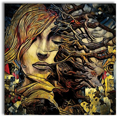 ABSTRACT 1101 - Quadro Canvas su telaio in legno - Misura: 80x80 cm