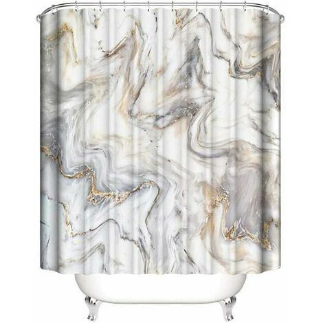 Abstract golden marble pattern curtain mildewproof waterproof polyester fabric mildewproof bathroom shower curtain 180x180 cm (71x71 inches)
