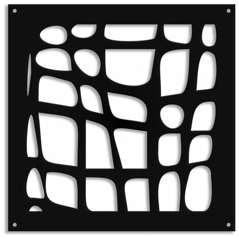 ABSTRACT - Pannello in PVC traforato - Parasole - Misura: 48x48 cm - Colore: nero