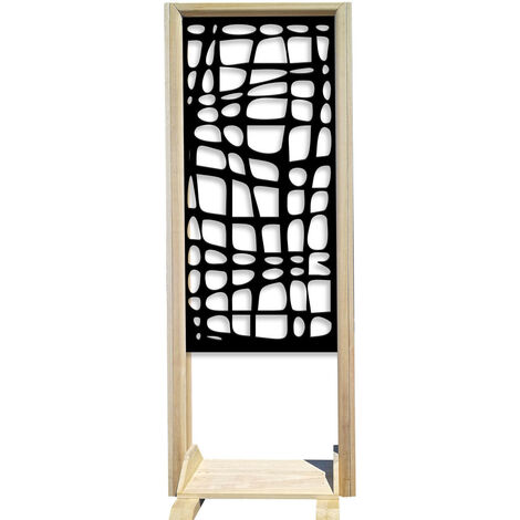 ABSTRACT - Separè - Paravento modulabile - 70x190cm - in Legno e PVC  Nero