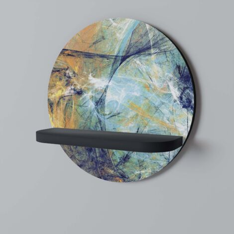 ABSTRACT THOUGHTS Rundes Regal Schwarz