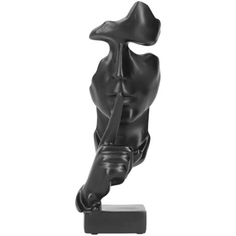 Abstrakte Harzskulptur – Moderne Dekoration für Büro und Wohnzimmer – Schwarz BS913