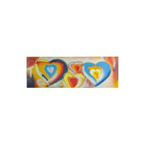 Abstrakte Malerei Herzen cm50x150x3