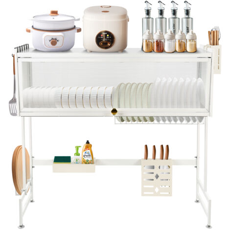 Abtropfgestell über der Spüle Ablage über der Spüle Aufbewahrungsorganisator 85x28x78cm Weiß