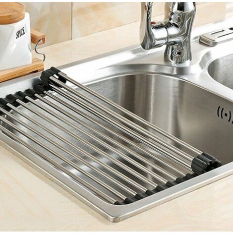 Geschirrabtropfer Aus Eisen Weiß | Besteckabtropfgestell Für Die Küche | Stabiles Abtropfregal 27x19cm