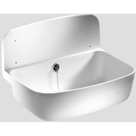 SANIT EISENBERG ABU PRACTIC Ausgussbecken weiss 495 x 345 mm, aus KS mit Überlauf