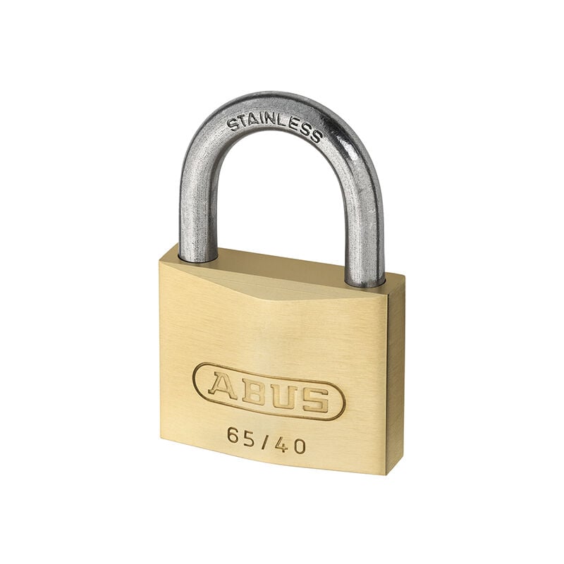 12539 65IB/40mm Brass Padlock Stainless Steel Shackle Keyed Alike 6404 - Abus