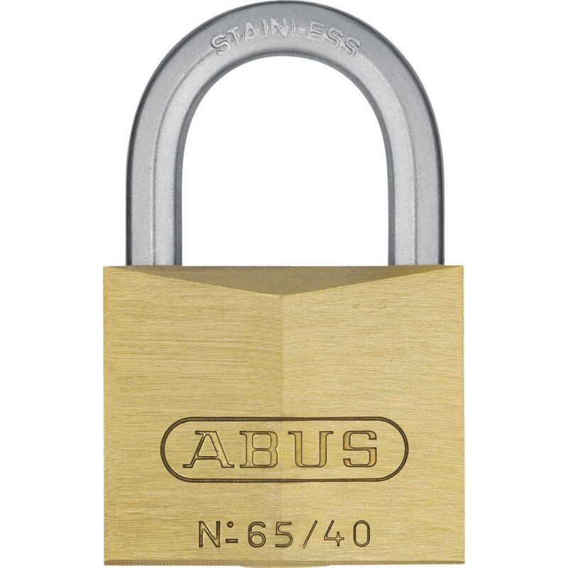 Abus - 12539 65IB/40mm Brass Padlock Stainless Steel Shackle Keyed Alike 6404