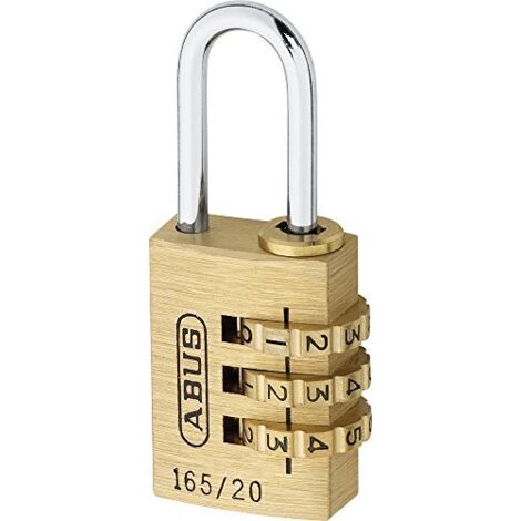 ABUS ABUS Security Level 3 - Lucchetto a combinazione 165/20, in ottone, con codice numerico regolabile individualmente