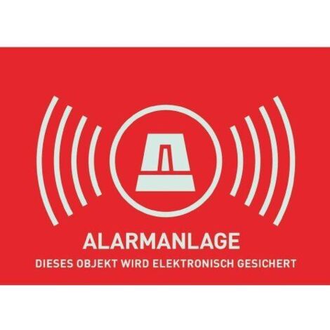 ABUS AU1323 Warnaufkleber Alarmanlage Sprachen Deutsch  (B x H) 74 mm x 52.5 mm