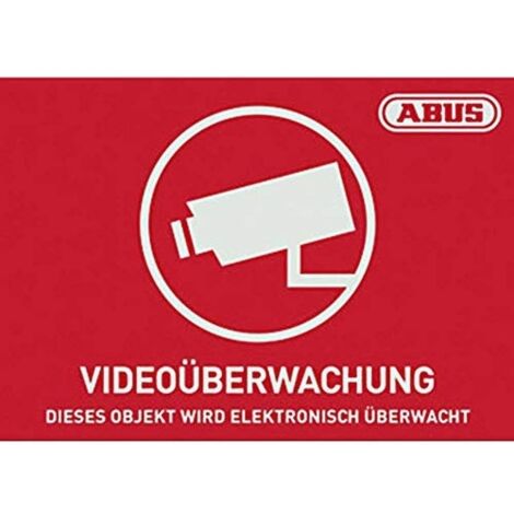 ABUS AU1420 Segnale di avvertimento Videosorveglianza Lingue Tedesco (L x A) 148 mm x 105 mm