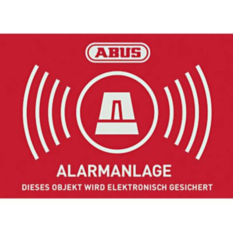 ABUS AU1423 Etiquette davertissement système dalarme Langues allemand (l x H) 74 mm x 52.5 mm - rouge, blanc
