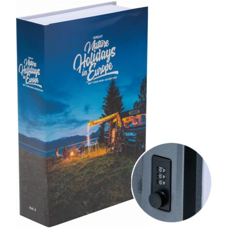 ABUS Book Safe con serratura a combinazione, scomparto segreto per oggetti di valore, camuffato come libro, con cassetta portavalori in acciaio, blu