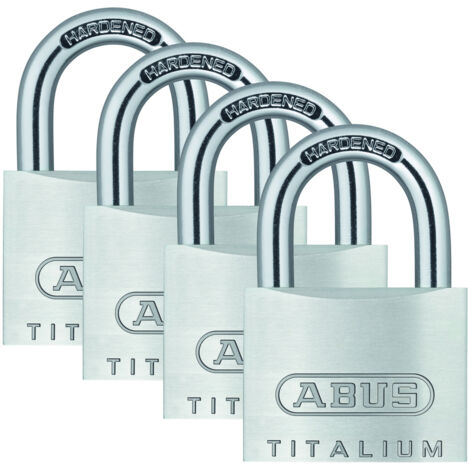 Abus – Cadenas à clé TITALIUM 40mm – Boîtier en aluminium léger – Anse en acier cémenté – Double verrouillage pour sécurité renforcée