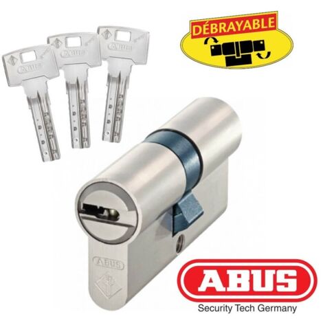 Abus – Cylindre de serrure 30x70mm – Barillet de sécurité anti-perçage et anti-crochetage – 3 clés réversibles débrayables – Système INTELLITEC