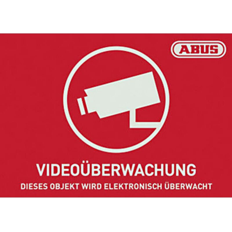 Image of Abus - AU1420 Segnale di avvertimento Videosorveglianza Lingue Tedesco (l x a) 148 mm x 105 mm