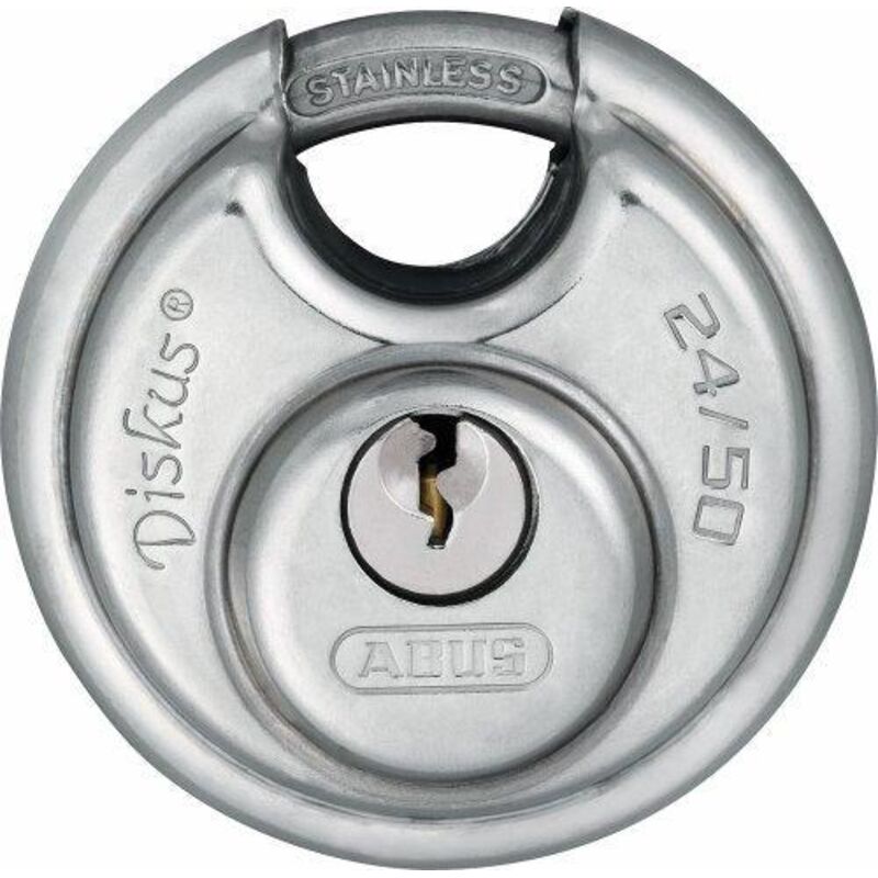 Candado abus Diskus 24IB 50 mm acero inoxidable plata