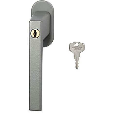 Abus Fg110 Maniglia con Blocco Antifurto, Serratura a Spinta con Cilindro per Finestre, Chiave Maestra, Livello di Sicurezza: 2, 59220, Argento