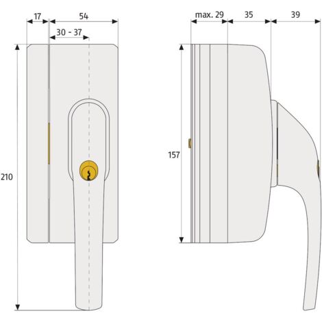 Abus Fo400A Al0145 Maniglia con Blocco, Serratura a Maniglia per Finestre, Chiusura a Chiave Maestra, Livello di Sicurezza: 10, 33271, Bianco